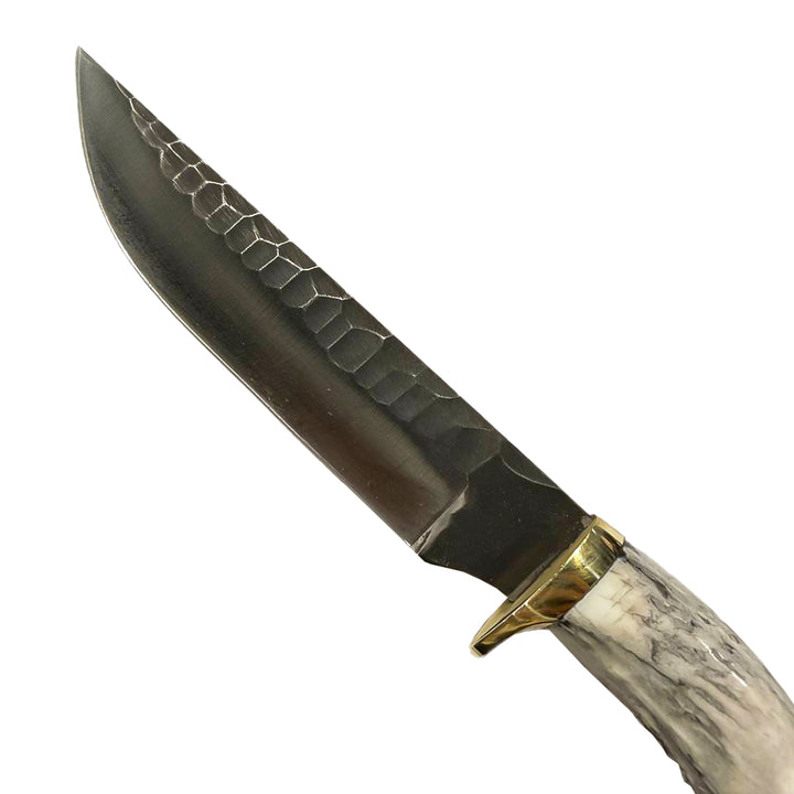 CUCHILLO AJE 6" CUERNO DE VENADO CON FUNDA DE ESPALDA DE SERPIENTE