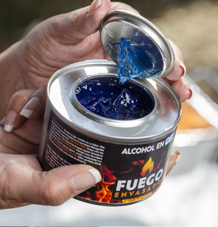 ALCOHOL EN GEL LATA 200 200 gramos FUEGO ENVASADO