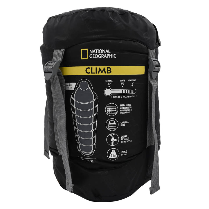 BOLSA PARA DORMIR CLIMB,-13ºC NEGRA con rojo MOMIA Nat Geo