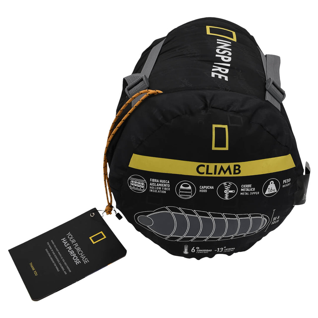 BOLSA PARA DORMIR CLIMB,-13ºC NEGRA con rojo MOMIA Nat Geo