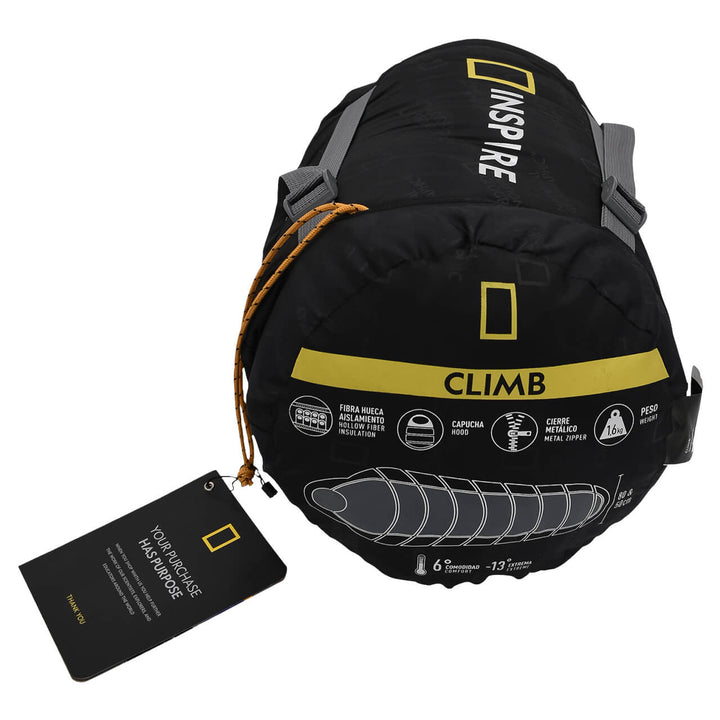 BOLSA PARA DORMIR CLIMB,-13ºC NEGRA con rojo MOMIA Nat Geo