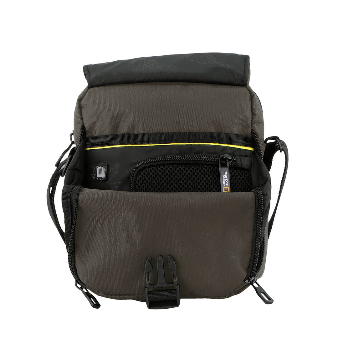 BOLSO DE VIAJE NATGEO CON EXPANSOR FRONTAL PRO 3L RESISTENTE AL AGUA, CAFE OLIVO