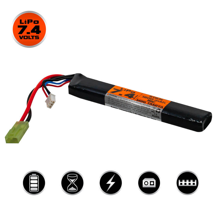 Bateria Valken LiPo 7.4v 1200mAh 15C/30C Stick Airsoft