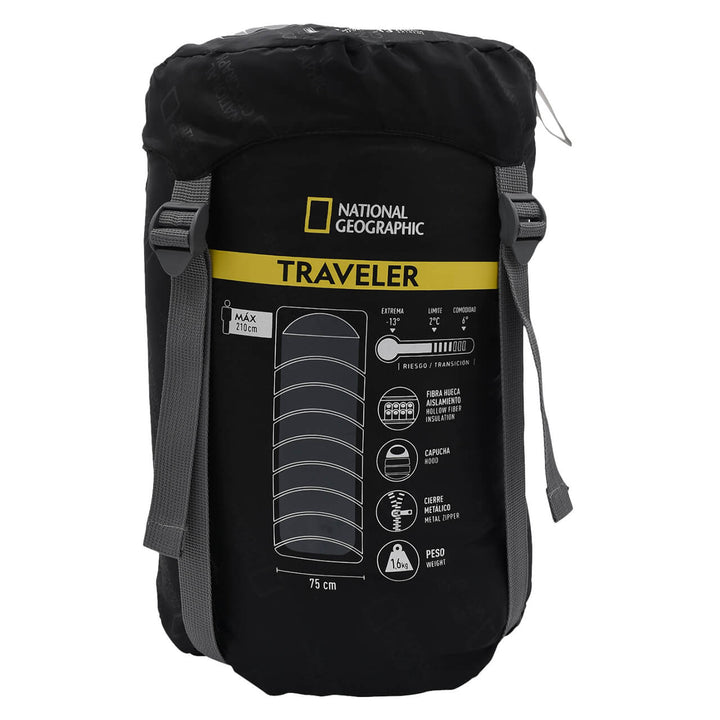Bolsa para dormir Nat Geo Traveller, -13° C hasta +6° C, Verde Olivo