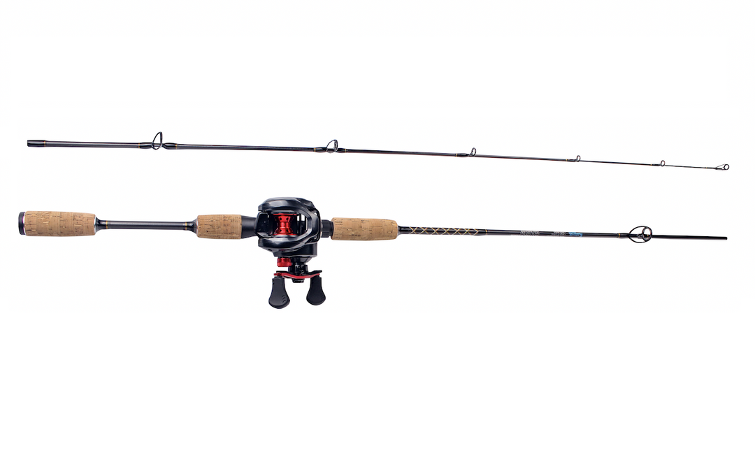 CAÑA y CARRETE KALSVIK CASTING FISHER reel CAST rod 6' Baitcast