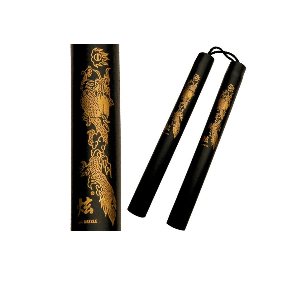CHACOS DE ENTRENAMIENTO Nunchaku DE ESPUMA DRAGON GRAPHIC 12" BLACK