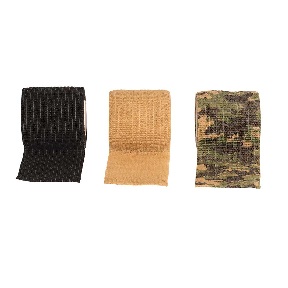 CINTA ADHESIVA PARA CAZA, CAMPAMENTO Y PRIMEROS AUXILIOS, PAQUETE DE 3