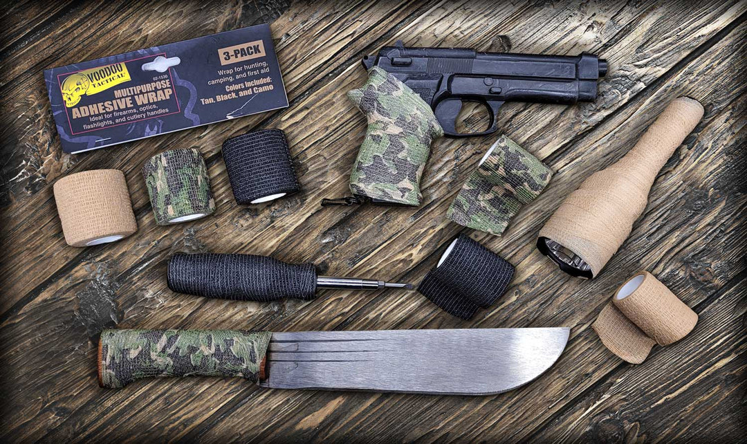CINTA ADHESIVA PARA CAZA, CAMPAMENTO Y PRIMEROS AUXILIOS, PAQUETE DE 3