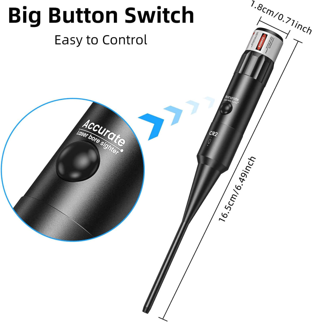 COLIMADOR EZshoot Bore LASER verde PARA RIFLE Y PISTOLAS Calibre .177 hasta Calibre 12GA