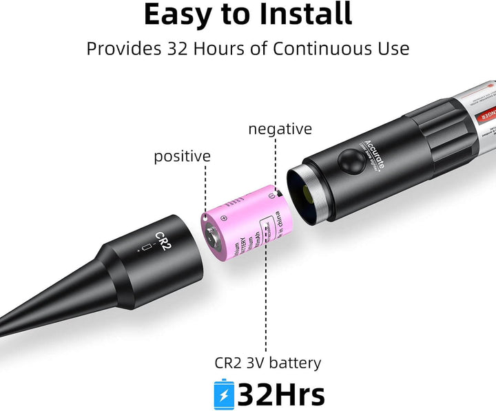 COLIMADOR EZshoot Bore LASER verde PARA RIFLE Y PISTOLAS Calibre .177 hasta Calibre 12GA