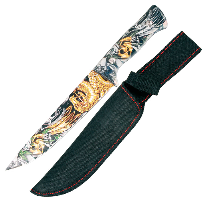 CUCHILLO 8" CALAVERA CON FUNDA LION TOOLS