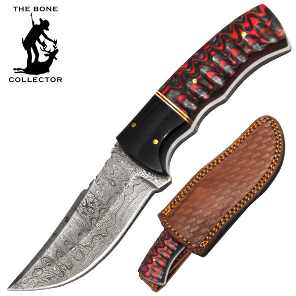 CUCHILLO BONE COLLECTOR 8" DAMASCUS BLADE PAKKAWOOD HANDLE