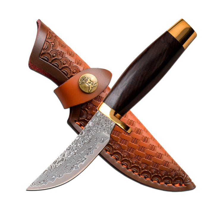 CUCHILLO ELK RIDGE 7.50" DAMASCO BROWN WOOD