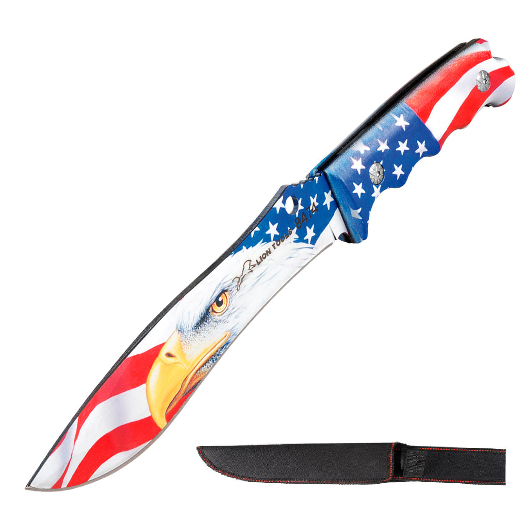 CUCHILLO 8" BANDERA CON FUNDA LION TOOLS
