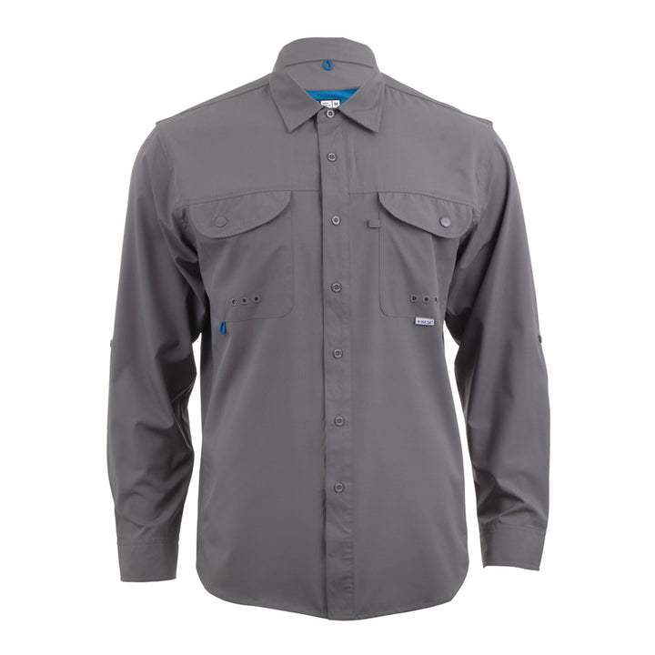 Camisa Outdoor Signature Manga Larga Gris