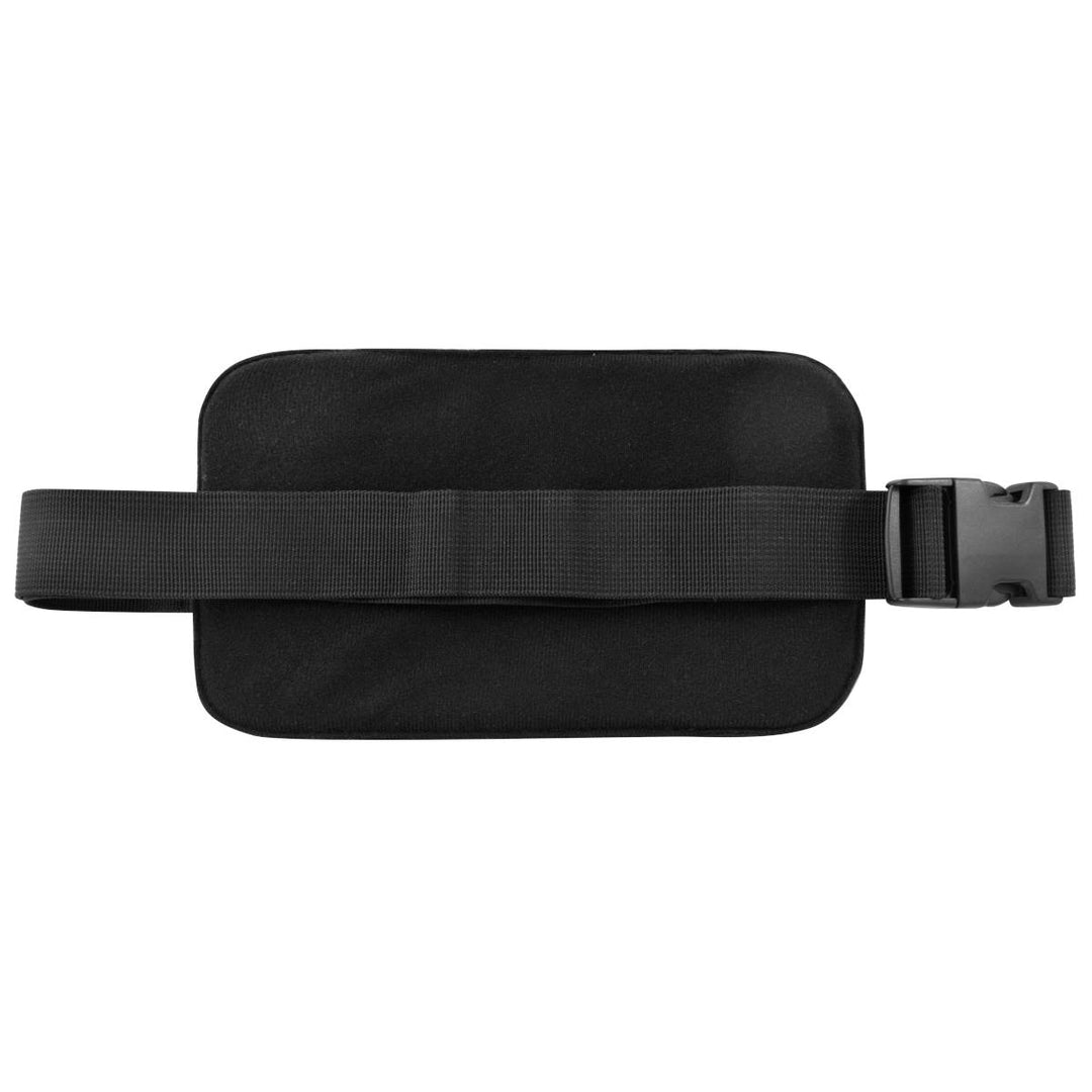 Cangurera unisex con  3 compartimientos, correa ajustable, negro