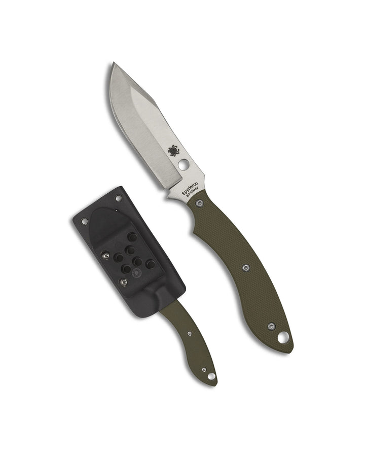 Cuchillo Spyderco Stok Bowie Filo Liso, Empuñadura G-10 Verde Olivo