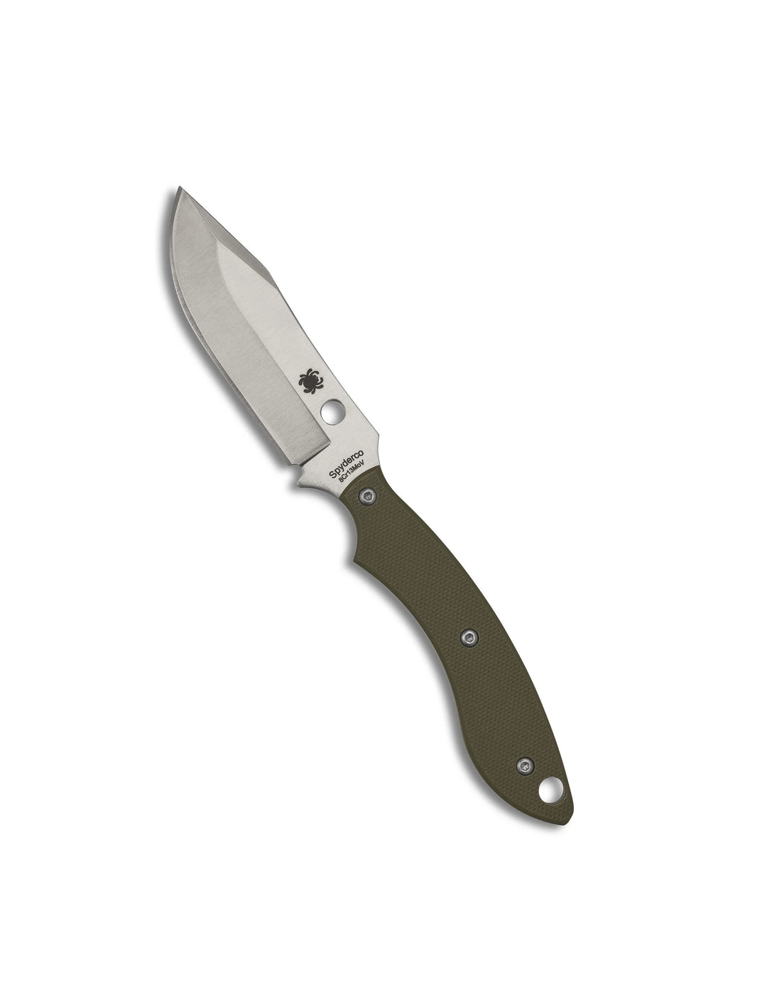 Cuchillo Spyderco Stok Bowie Filo Liso, Empuñadura G-10 Verde Olivo