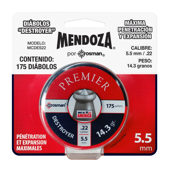 DIABOLO MENDOZA DESTROYER CALIBRE 22(5.5mm) 14.3gr 175 Piezas