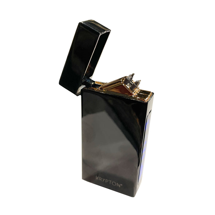 ENCENDEDOR ELÉCTRICO RECARGABLE DOBLE ARCO NEGRO BRILLANTE
