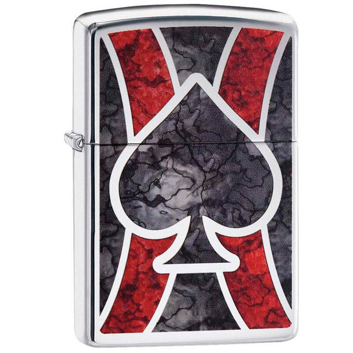 ENCENDEDOR ZIPPO AS NEGRO CON LINEAS ROJAS