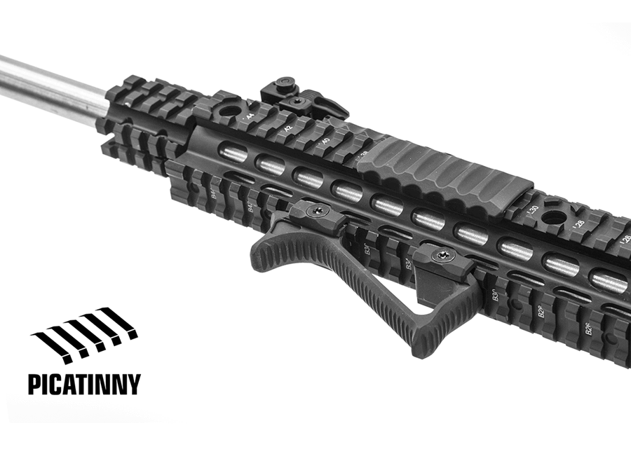 Empuñadura FOREGRIP Delantera Picatinny Ultra Delgado en Ángulo Negro Matte