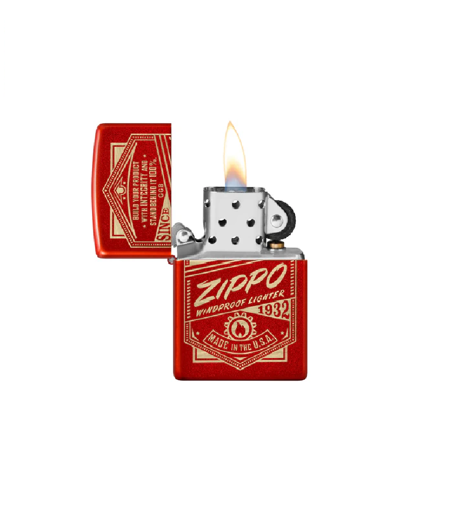 Encendedor Zippo Metálico Rojo Diseño Zippo