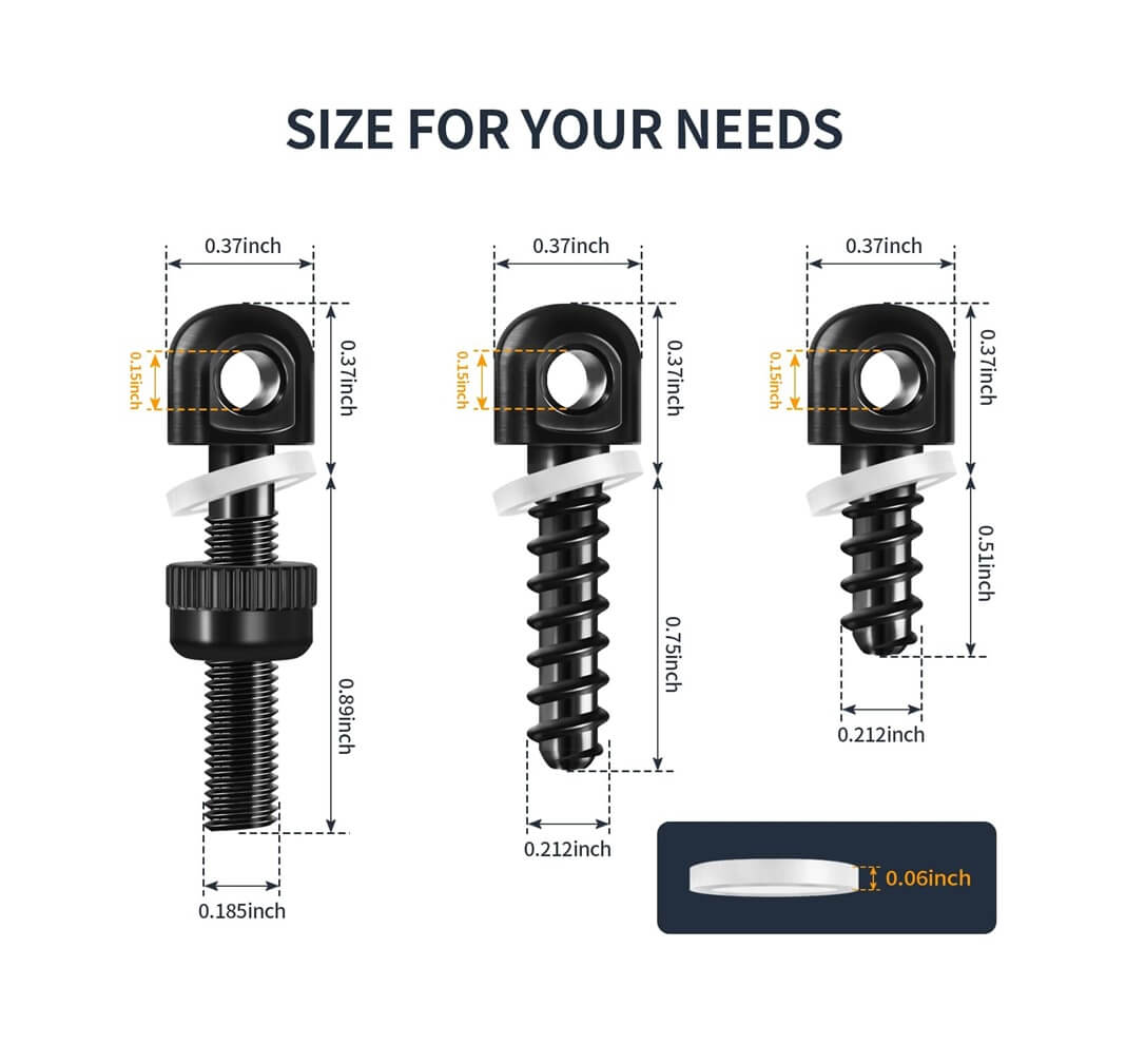 JUEGO DE TORNILLOS para anilletas de correas para RIFLE