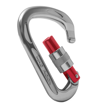 Mosqueton Plata con Rojo Seguro Screw Manual Ultra MADROCK
