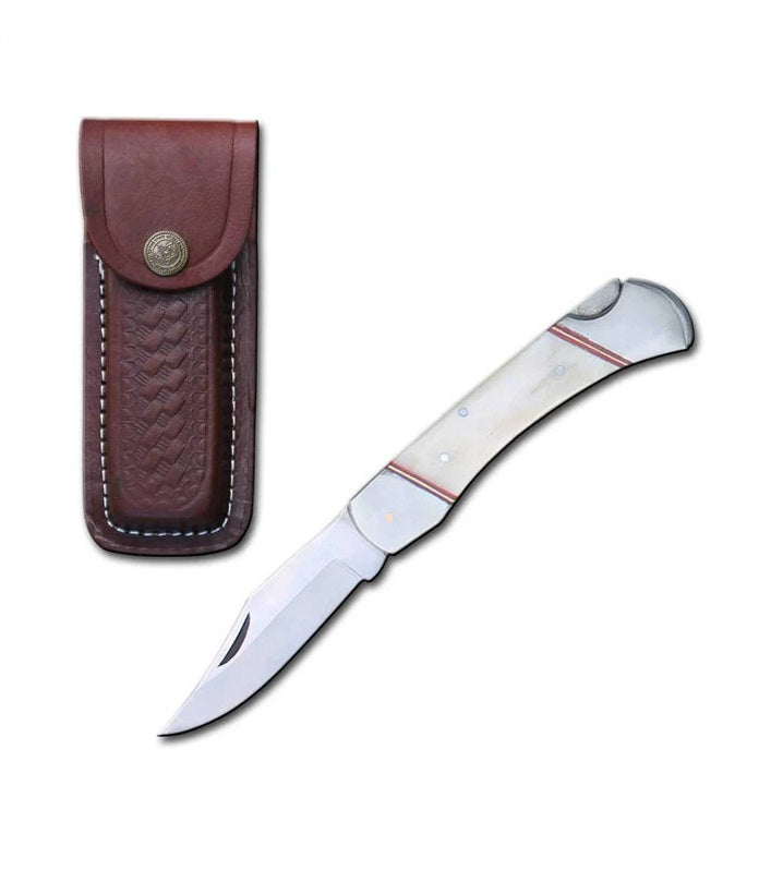 NAVAJA 5" BONE COLLECTOR CON MANGON DE HUESO BOVINO Y FUNDA DE CUERO