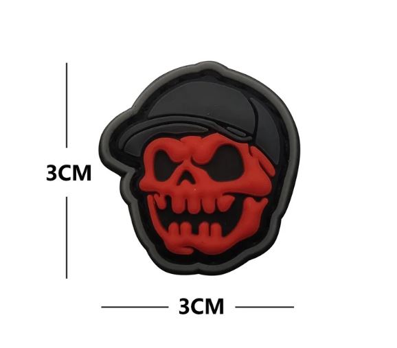 PARCHE CAP REAPER SKULL RED 3CM