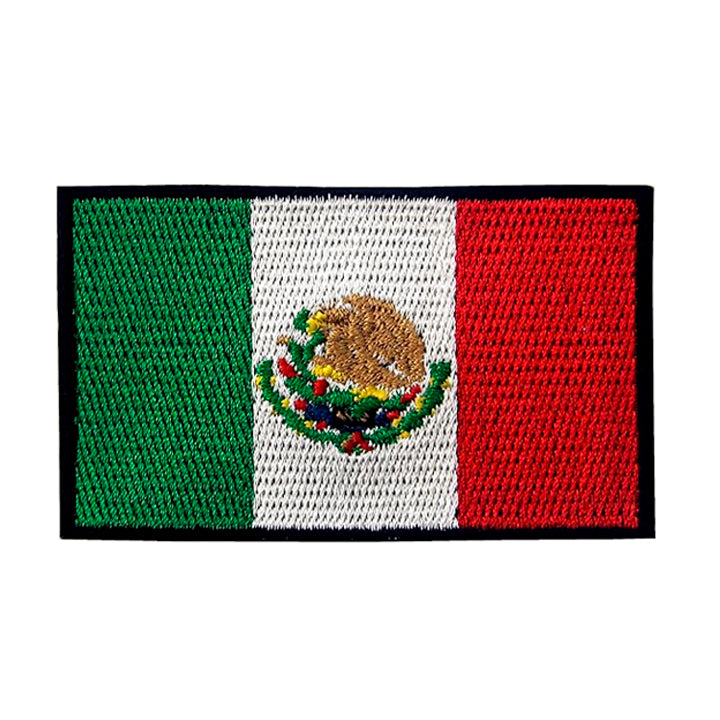 PARCHE DE TELA BANDERA MEXICO BORDADO