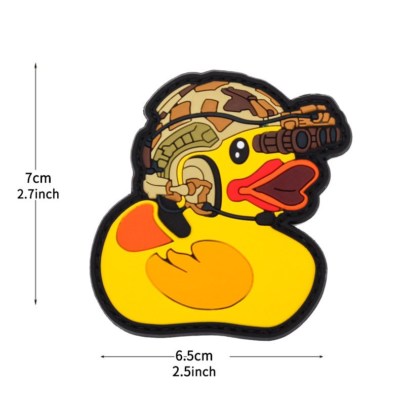 PARCHE PATO MILITAR CON CASCO CAMUFLAJE 7 X 6.5CM