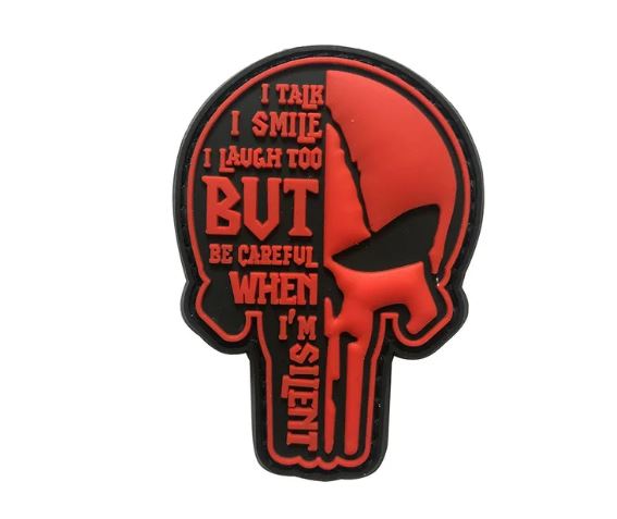 PARCHE PUNISHEER BE CAREFULL RED 5CM