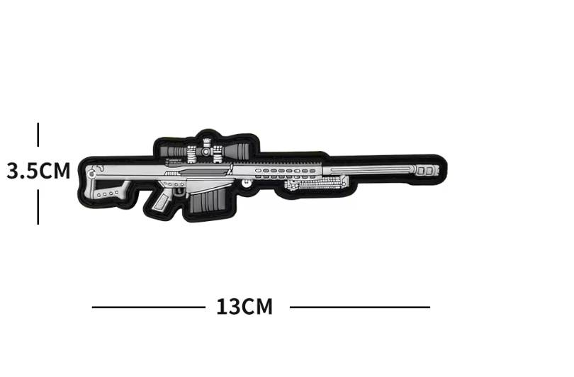 PARCHE RIFLE M416 GREY 13X3.5 CM