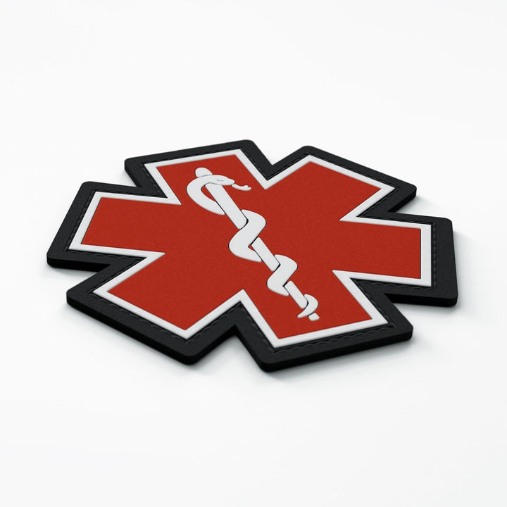 PARCHE TACTICO caduceo con alas RED 7CM