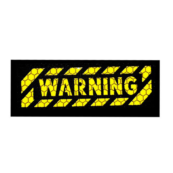 PARCHE WARNING YELLOW 9X3CM