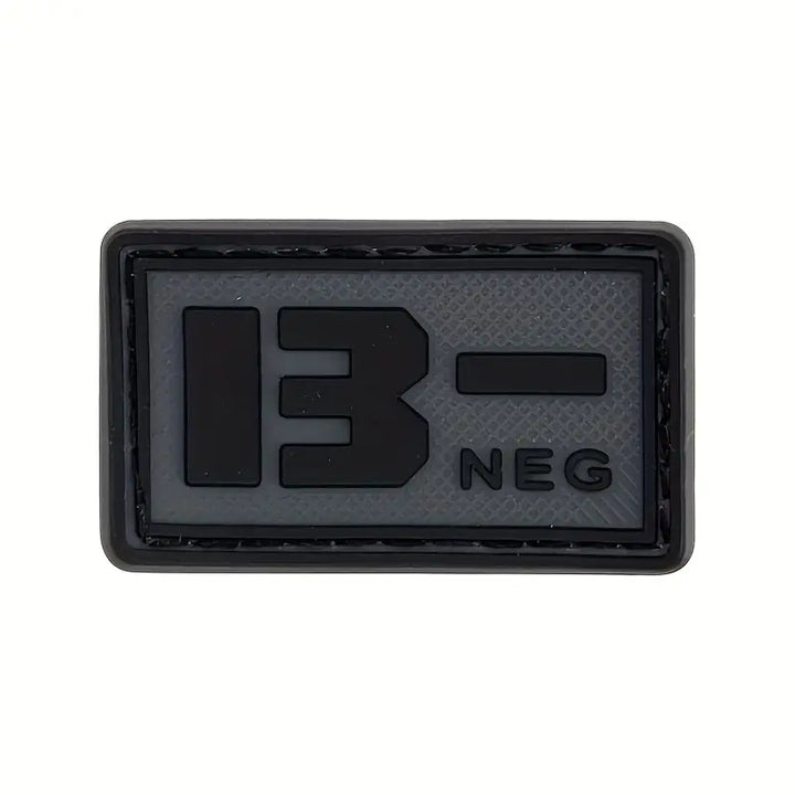 PARCHE SANGRE B NEGATIVO BLACK 5 X3CM