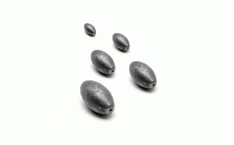 PLOMO PESCA TIPO ACEITUNA DE 1 ONZA CON 5 PIEZAS