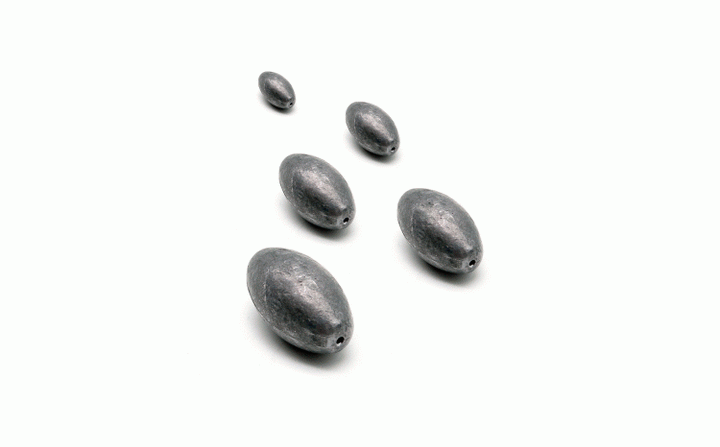 PLOMO PESCA TIPO ACEITUNA DE 1 ONZA CON 5 PIEZAS