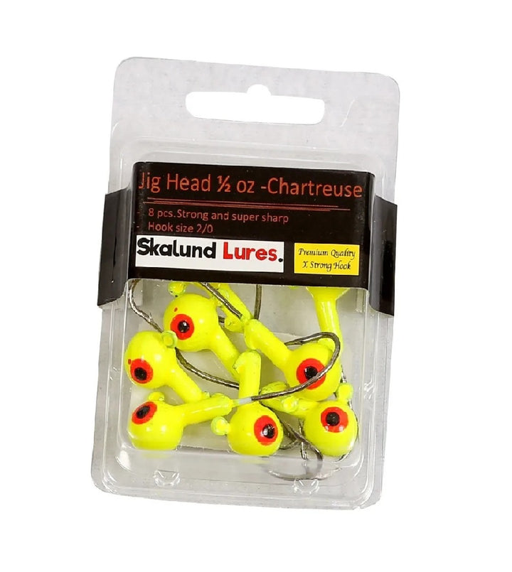 PLOMO con AZNUELO JIG 1/2 oz CHARTREUSE con 8 Piezas