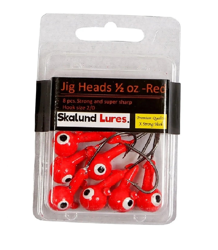PLOMO con AZNUELO JIG 1/2 oz RED con 8 Piezas
