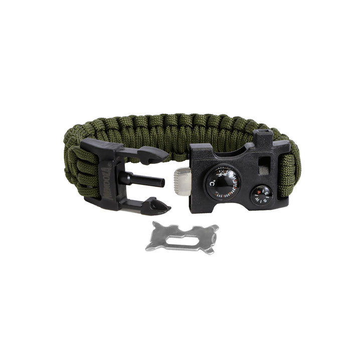 PULSERA PARACORD VERDE OLVIO CON TERMÓMETRO
