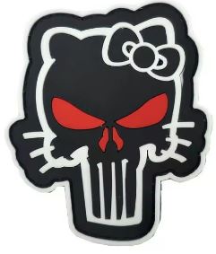 PARCHE HELLO KITTY SKULL BLACK/RED 8 X 6.5CM