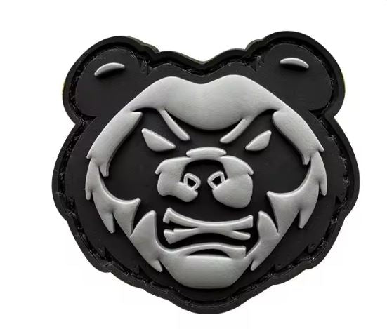 Parche Funny Panda military white and black Glowing 4.4x4cm