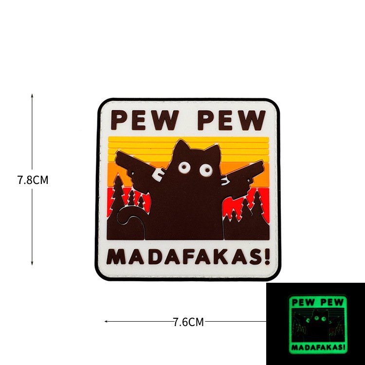 Parche PEW PEW MADAFAKAS! CAT GLOWING 7.8CM