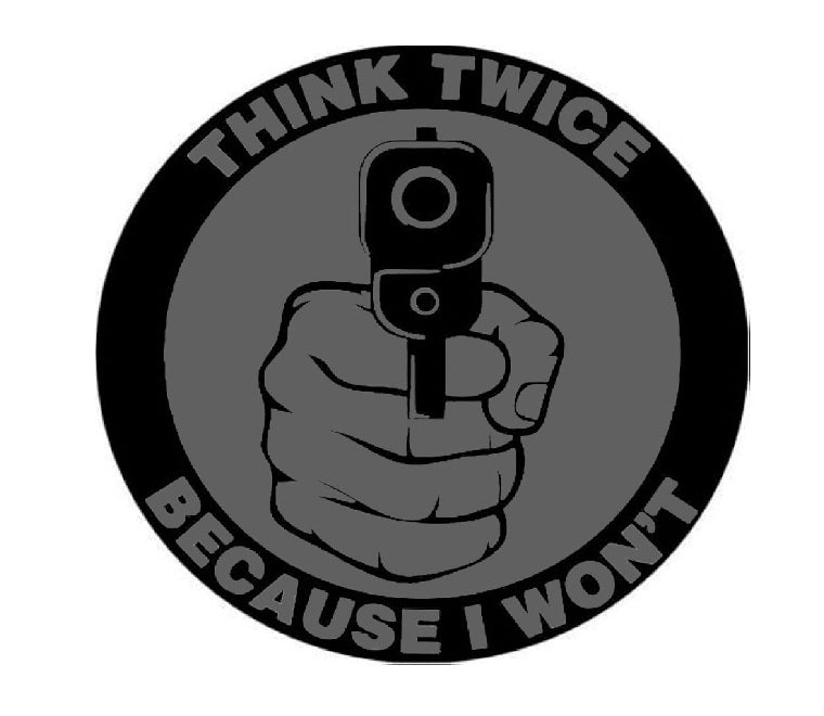 Parche think twice because i won't gray 8cm