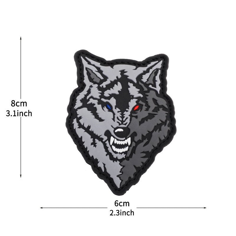 Parche fierce wolf head GREY 8 X 6CM