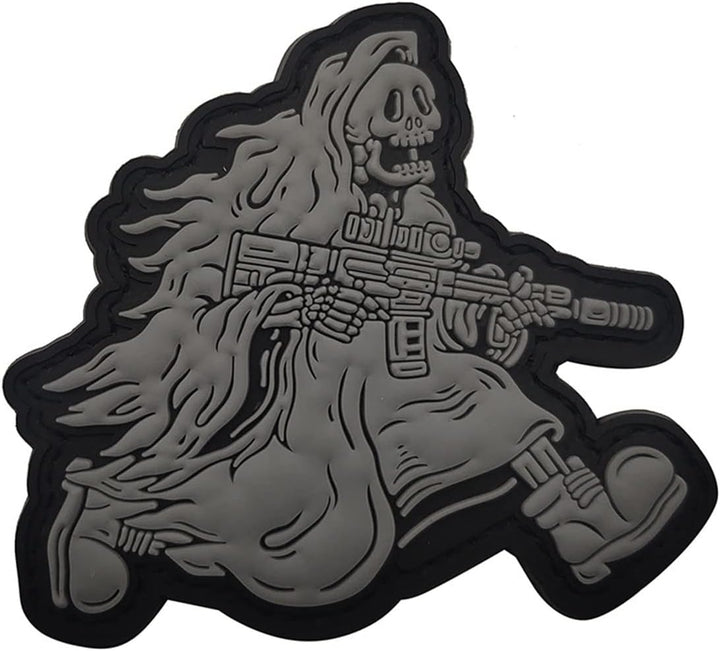 Parche skull devil warrior gray 8cm