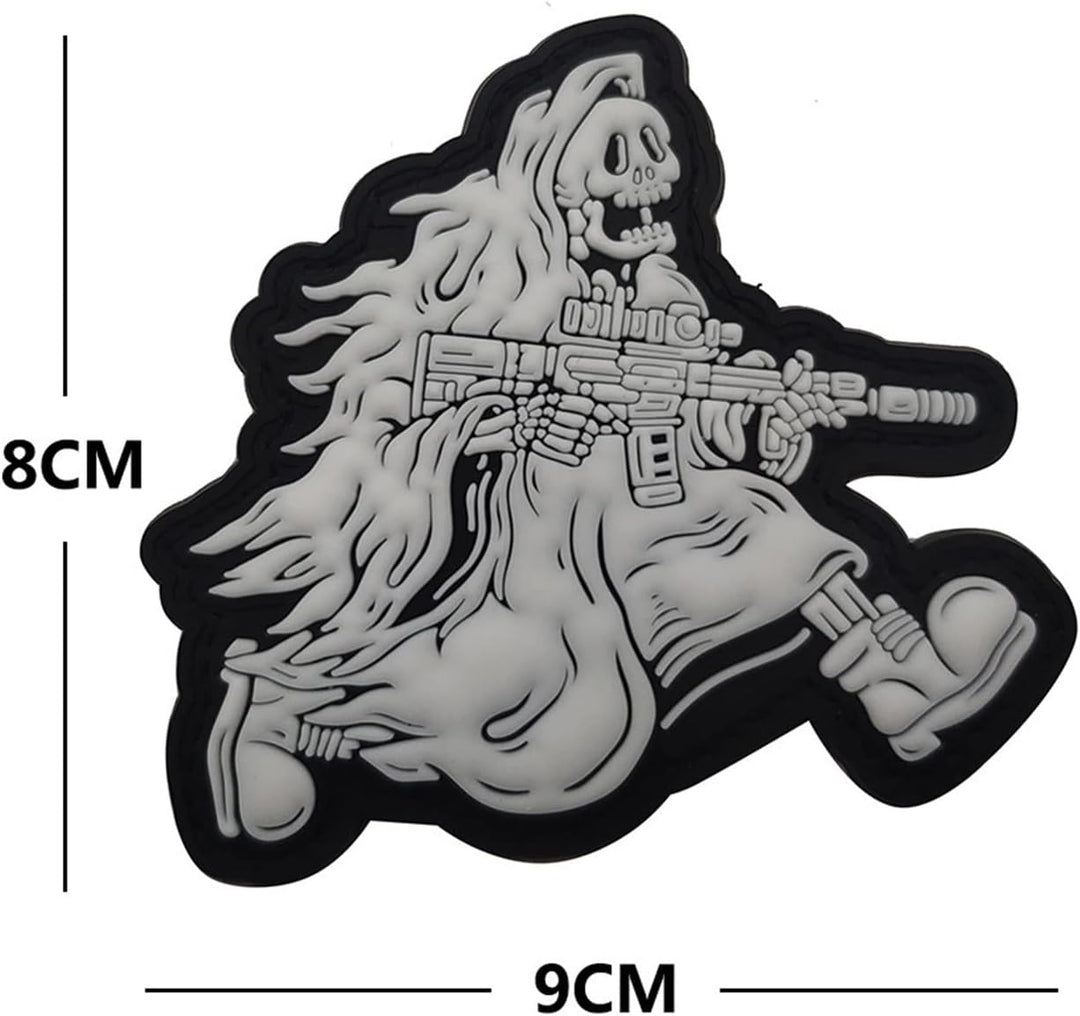 Parche skull devil warrior gray 8cm